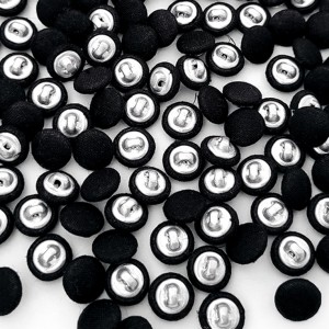 Déstock 200 boutons recouverts de tissu à queue taille 1cm