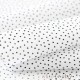 Tissu mousseline coton extra doux pois gris fond blanc x 50cm