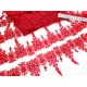 Destock 10.4m dentelle guipure fine haute couture rouge largeur 8.8cm
