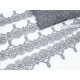 Destock 10.6m dentelle guipure fine haute couture grise largeur 6.7cm