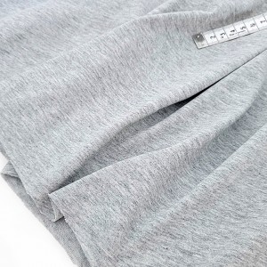 Destock 1m tissu jersey coton doux gris chiné largeur 185cm