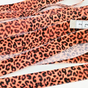 Destock lot 8m ruban velours imprimé léopard largeur 2.5cm