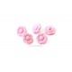 Mercerie 5 boutons à queue forme fleur rose 20mm