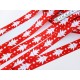 Déstock 18m ruban gros grain imprimé thème Noël fond rouge largeur 24cm