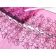 Destock 6.7m dentelle broderie tulle brodé fine haute couture rose scintillant largeur 17.7cm