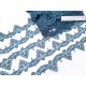 Destock lot 17.5m dentelle guipure fine douce haute couture bleu fumé largeur 3.8cm