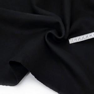 Déstock 1.5m velours laine cachemire double face doux fluide noir largeur 160cm