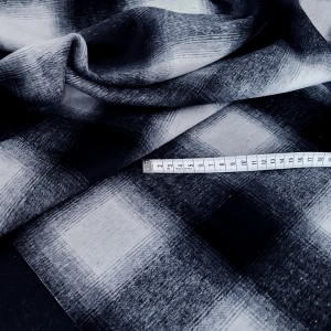 Déstock 1.5m velours laine cachemire double face épais doux fluide carreaux noir blanc largeur 152cm