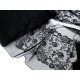Destock 8.8m dentelle broderie tulle brodé fine haute couture noire largeur 24cm