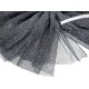 Déstock 2.4m tissu tulle lurex métallique noir argenté largeur 155cm