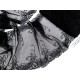 Destock 6.3m dentelle broderie tulle brodé fine douce haute couture noire largeur 20.5cm