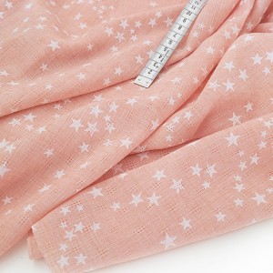 Destock 1.9m tissu voile polyester touché coton extra doux étoile largeur 150cm 