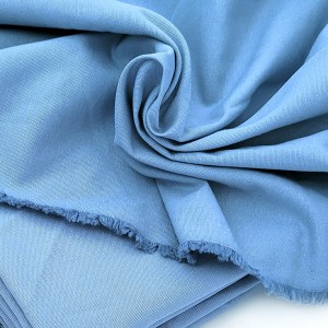 Déstock 1.98m tissu toile de lin coton souple bleu fumé largeur 148cm 