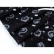 Destock 2m tissu japonais lin léger dragon fond noir largeur 150cm