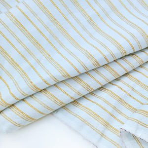 Destock 1.95m tissu coton extra doux rayures dorées tissées largeur 150cm 