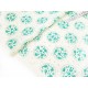 Destock 0.5m tissu japonais coton gabardine fleuri vert fond écru largeur 112cm