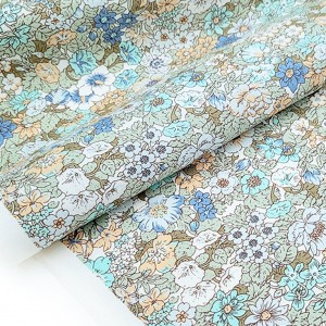 Destock 2.6m tissu japonais popeline coton soyeux fleuri multicolore largeur 150cm