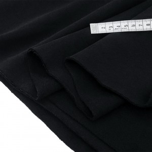 Destock 1.9m tissu jersey sweat coton doux très chaud noir grande largeur 188cm 