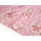 Destock 1.5m tissu coton souple fleur de cerisier fond rose largeur 162cm