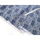 Destock 1.5m tissu popeline coton fleuri bleu marine largeur 150cm