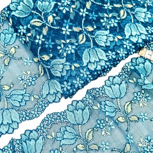 Déstock lot 5.7m dentelle élastique japonais haute couture satinée tricolore largeur 16.5cm