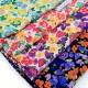 Destock lot de 4 coupons tissu mousseline polyester soyeux extra-doux imprimé fleuri multicolore