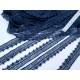 Destock lot 17m dentelle guipure fine haute couture bleu fumé largeur 2.3cm