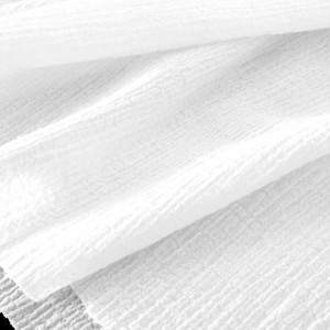 Destock 2.1m tissu crépon coton extra doux fluide blanc largeur 140cm 
