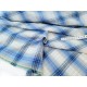 Destock 1.95m tissu coton tartan écossais fin doux carreaux tissé bleu largeur 150cm 