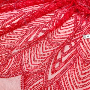 Destock 1m tissu dentelle broderie tulle brodé de sequins perles haute couture largeur 130cm