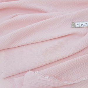 Destock 0.9m tissu cupro crépon soyeux fluide extra-doux rose largeur 140cm