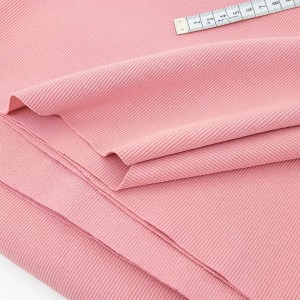 Destock 1m tissu bord-côte 2/2 coton jersey cotelé doux rose largeur 120cm 