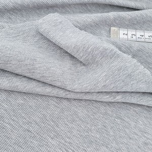 Destock 0.9m tissu jersey 2/1 coton extra doux gris chiné largeur 150cm 