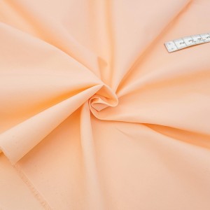 Destock 0.62m tissu popeline coton épais extensible abricot largeur 140cm 