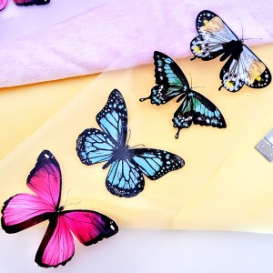 Destock transfert textile thermocollant papillons taille 7.2x22cm
