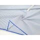 Déstock 1.55m tissu popeline coton rayures tissées bleu blanc largeur 152cm 