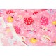 Tissu Japonais coton dobby traditionnel fleurs de cerisier et poisson rouge x 50cm 