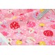 Tissu Japonais coton dobby traditionnel fleurs de cerisier et poisson rouge x 50cm 