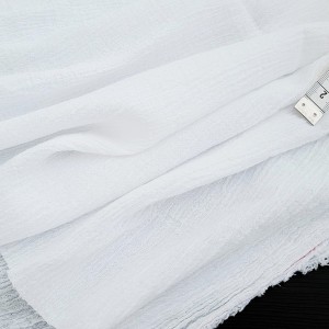 Destock 1.05m tissu crépon coton extra doux blanc largeur 118cm 