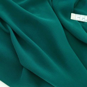 Destock 2.4m tissu mousseline polyester extra doux fluide vert largeur 155cm