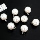 Déstock lot de 8 gros boutons perles ronds écru diamètre 16mm