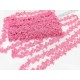 Destock lot 15.9m dentelle guipure fine fluide haute couture rose largeur 2.7cm
