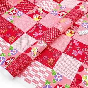 Destock 1.1m tissu japonais coton dobby motif traditionnel largeur 114cm