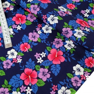 Destock 1.27m tissu japonais coton fleur aloha largeur 113cm
