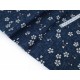 Destock 1.98m tissu coton fin raide motif fleuri bleu marine  largeur 158cm