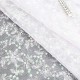 Déstock 2.4m Tissu broderie organza brodé fleuri et sequin blanc largeur 140cm 