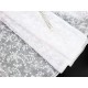 Déstock 2.4m Tissu broderie organza brodé fleuri et sequin blanc largeur 140cm 