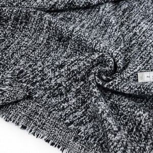 Déstock 1.1m tissu velours lainage polyester doux gris chiné largeur 150cm