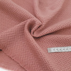 Destock 1.55m tissu laine chevron doux beige rosé largeur 153cm