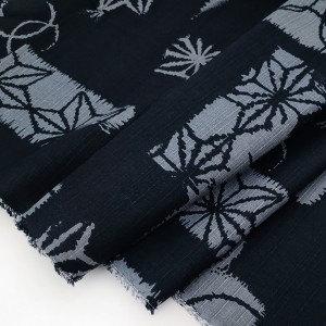 Destock 1.55m tissu japonais lin coton épais motif traditionnel largeur 149cm